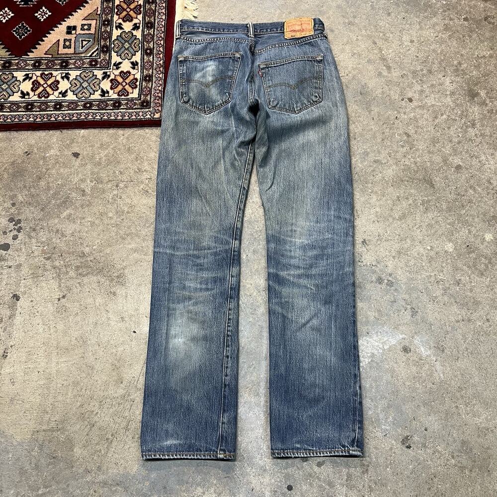 Levis 501 Jeans Button Fly Medium Wash Wallet Whisker Fade Men’s 32x32